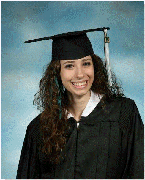 Clare in her cap and gown