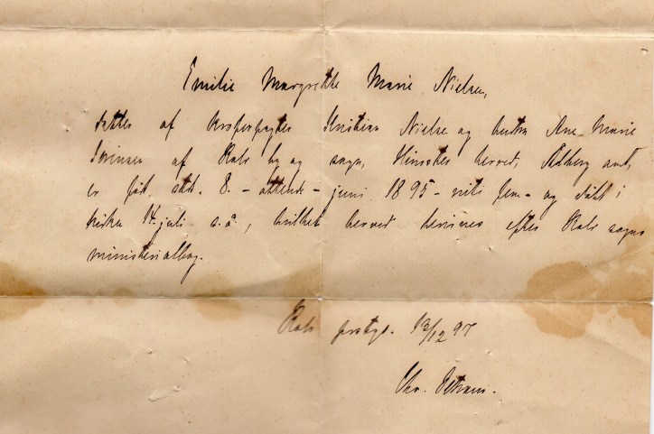 Grandma Patrick's Record of Baptism