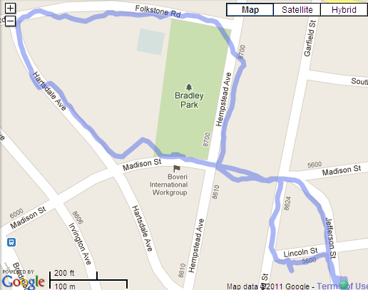 Monday and Tuesday's routes