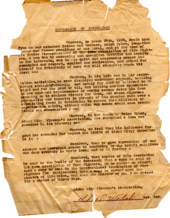 Resolution of Condolence