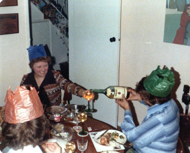 Jack pouring wine for Pat